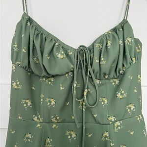 House of CB Carina Olive Floral Bustier Midi Dress